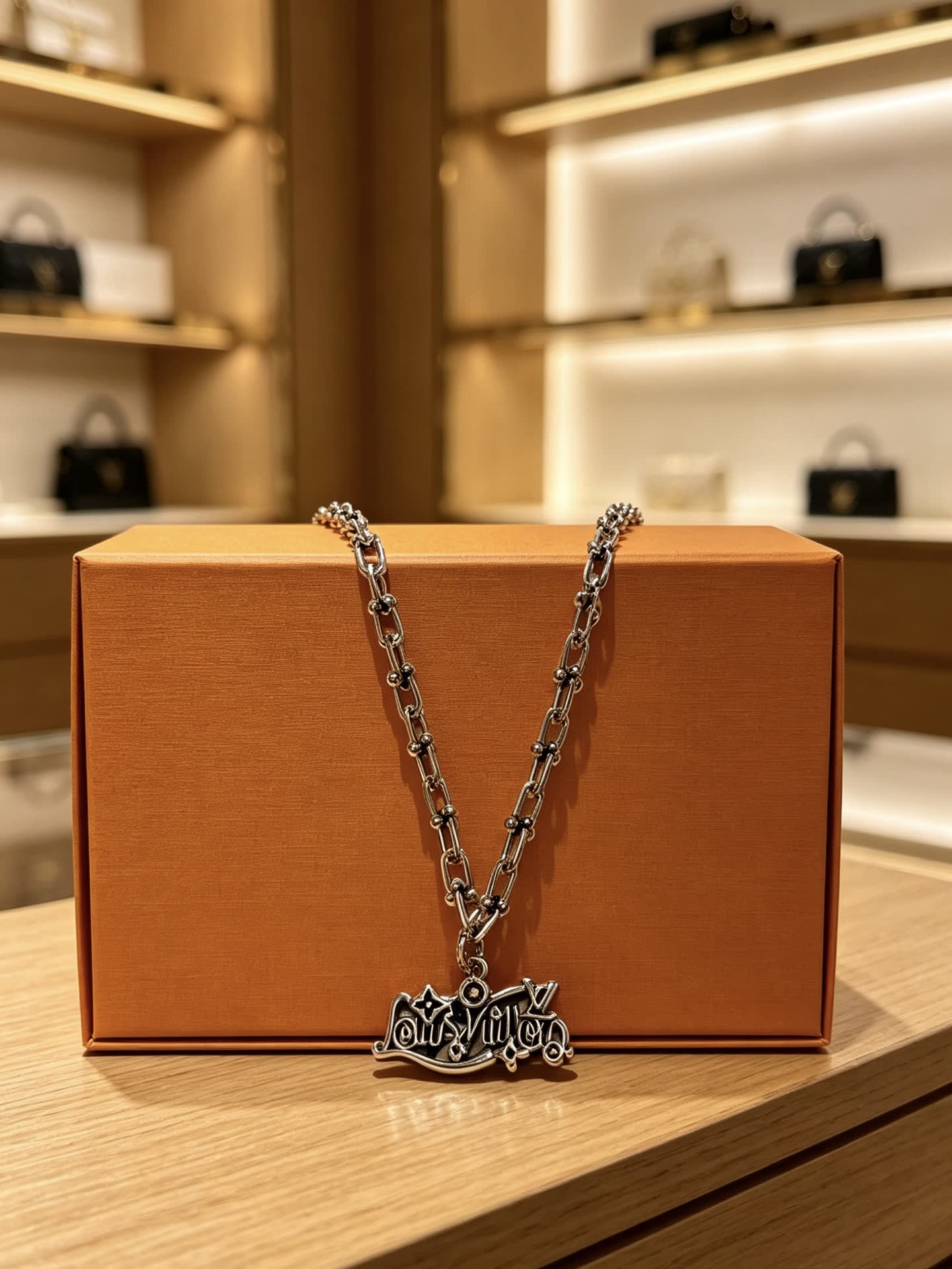 Louis Vuitton Silver Chain Necklace
